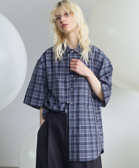 [Italian Dead Stock Fabric] Prime-Over Regular Collar Short Sleeve Shirt