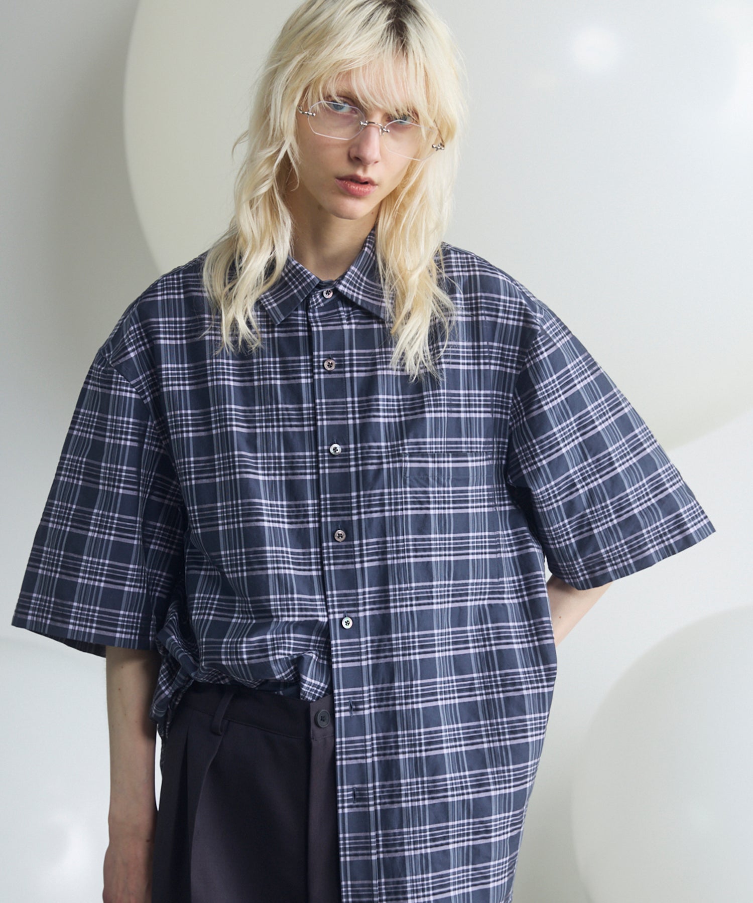 [Italian Dead Stock Fabric] Prime-Over Regular Collar Short Sleeve Shirt