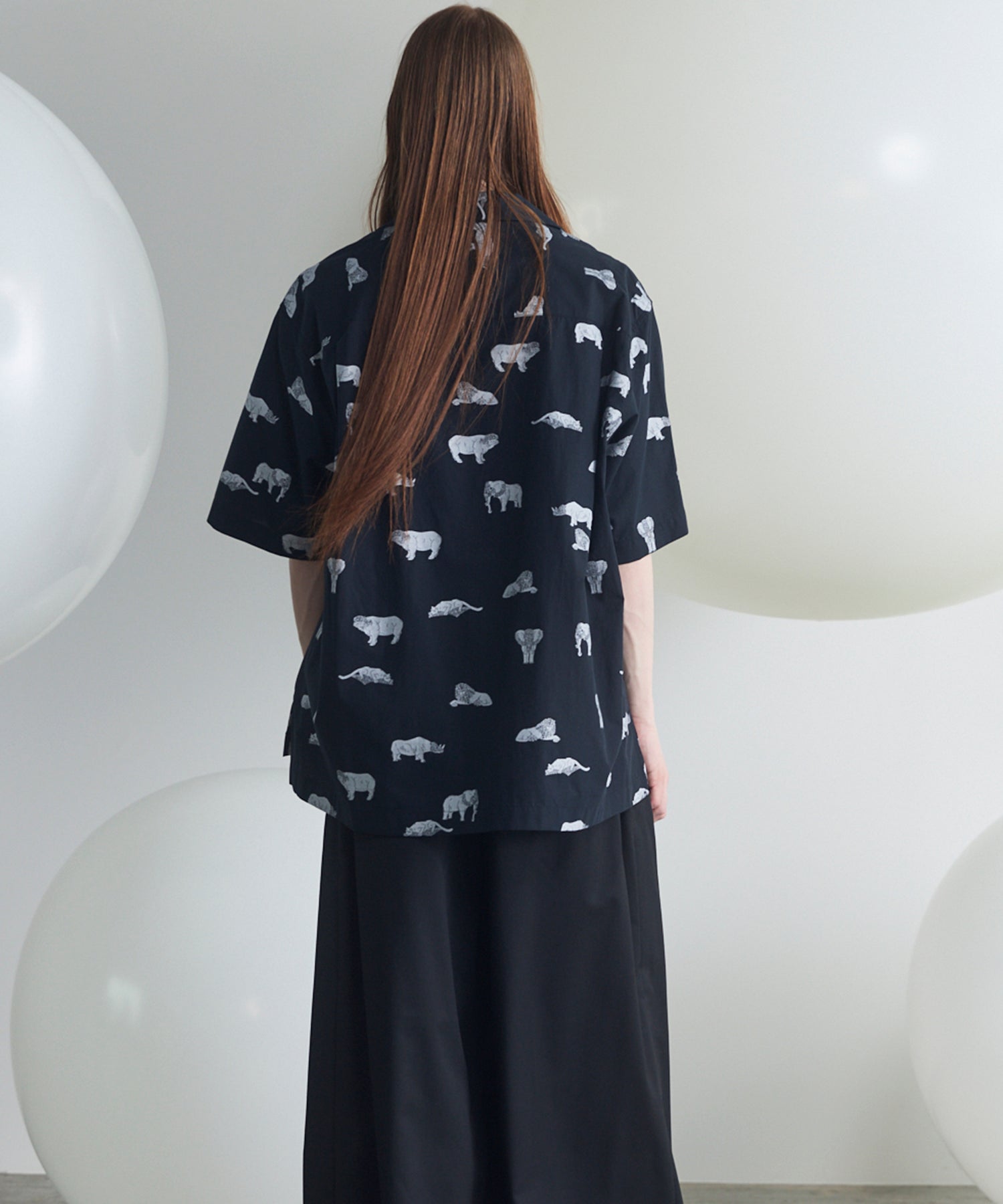 Italian Dead Stock Fabric Prime-Over Open Collar Short Sleeve Shirt