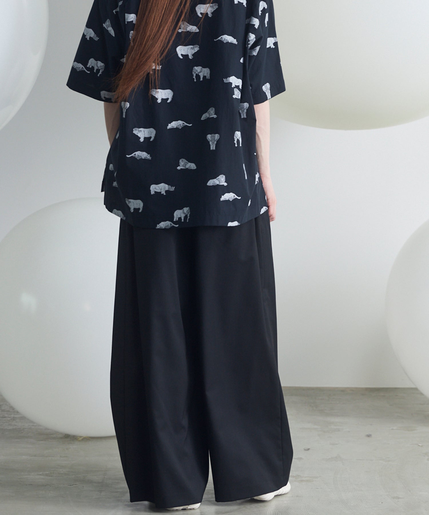 NISHIKAWA KEORI Wool Mix Gabardine Prime Wide Pants