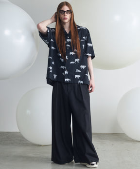 NISHIKAWA KEORI Wool Mix Gabardine Prime Wide Pants