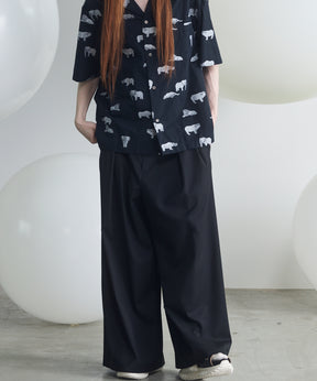 NISHIKAWA KEORI Wool Mix Gabardine Prime Wide Pants