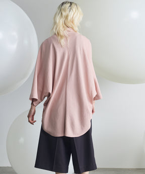 【PRE-ORDER】Drapey Georgette Prime-Over Open Collar Dolman Sleeve Shirt