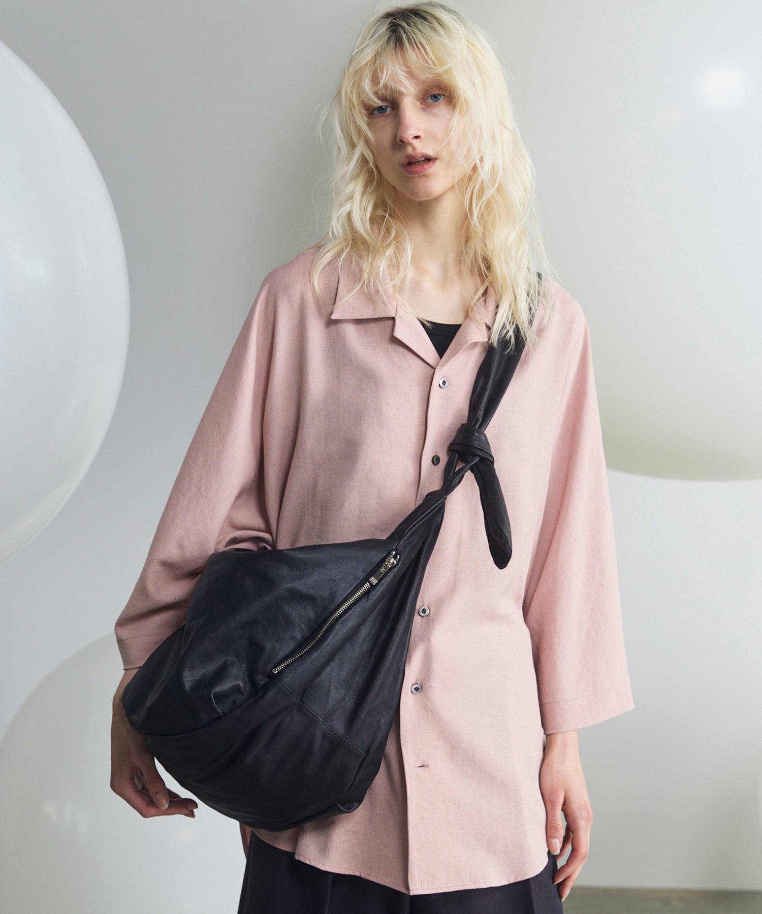 Leather Shoulder “BANANA” Bag