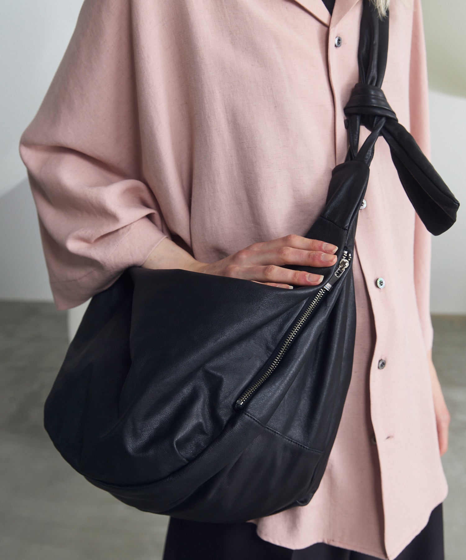 Leather Shoulder “BANANA” Bag