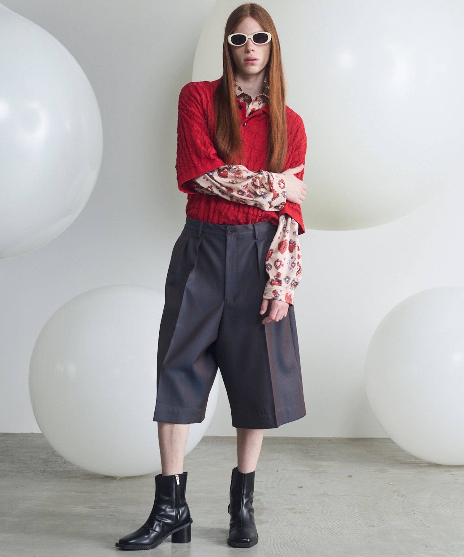 4 Colors Chambray Washable Wool Prime-Wide Shorts