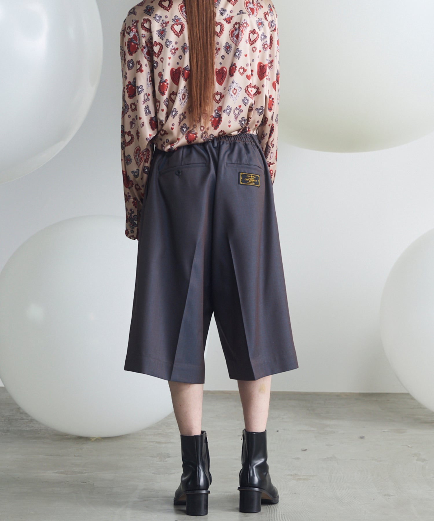 4 Colors Chambray Washable Wool Prime-Wide Shorts