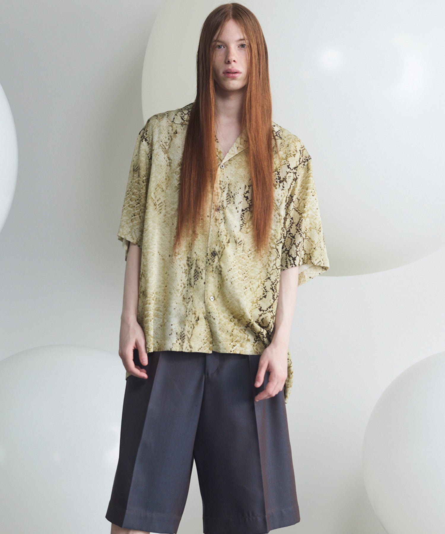Italian Dead Stock Fabric Prime-Over Open Collar Various Patterns Short Sleeve Shirt