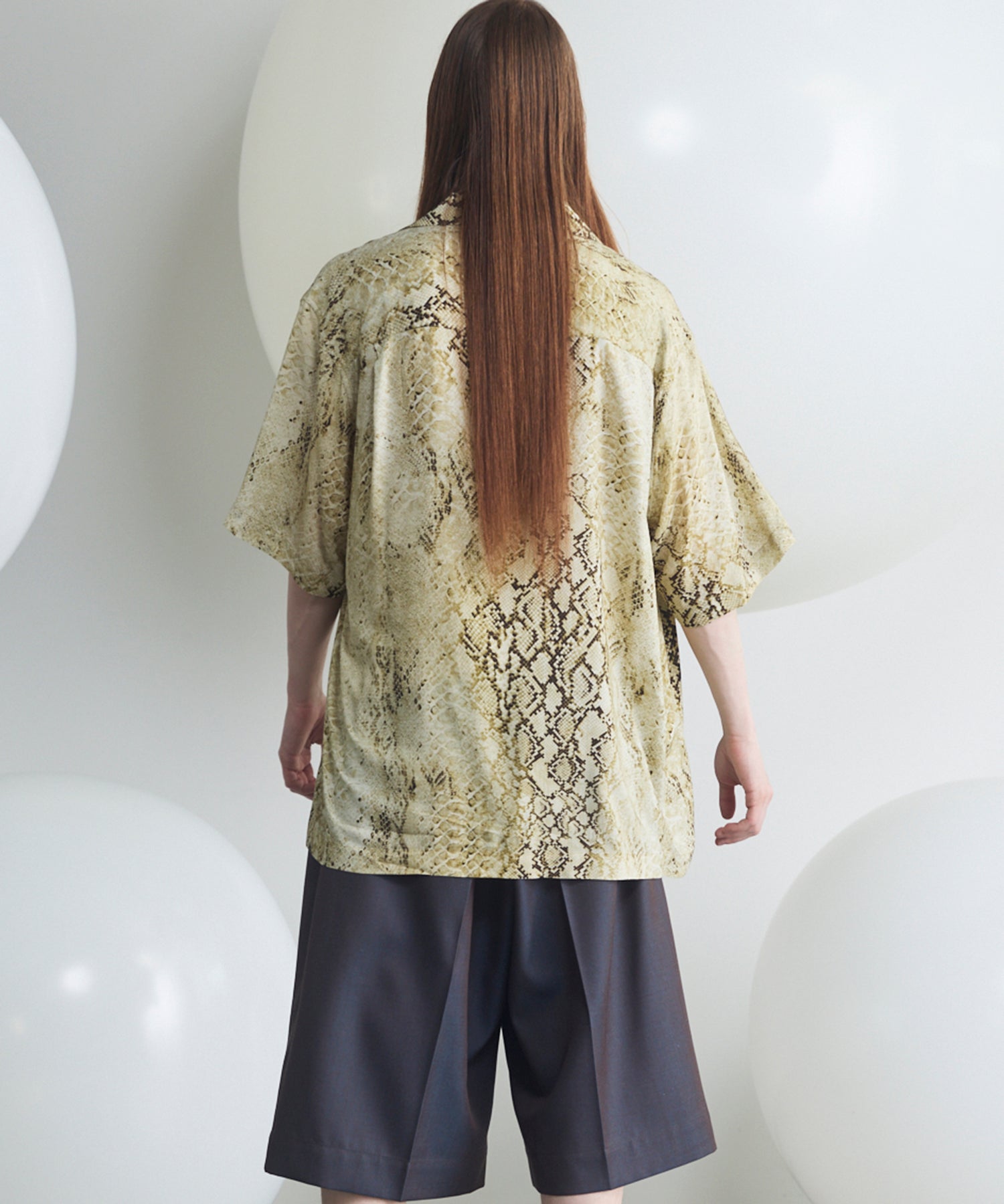 Italian Dead Stock Fabric Prime-Over Open Collar Various Patterns Short Sleeve Shirt