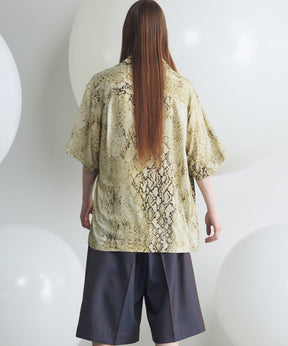 Italian Dead Stock Fabric Prime-Over Open Collar Various Patterns Short Sleeve Shirt