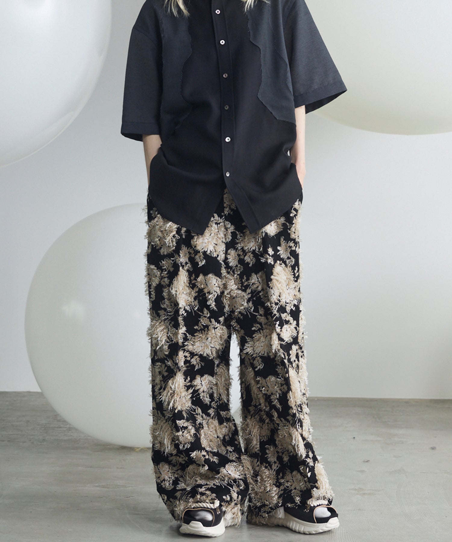 【26SS PRE-ORDER】Linen Mix Slab Side Big Pocket Prime-Wide Pants