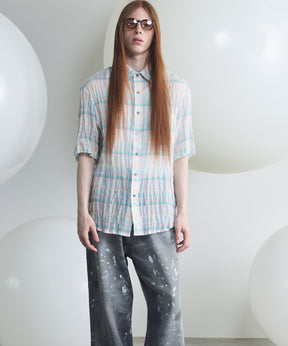 [Italian Dead Stock Fabric] Prime-Over Regular Collar Short Sleeve Shirt