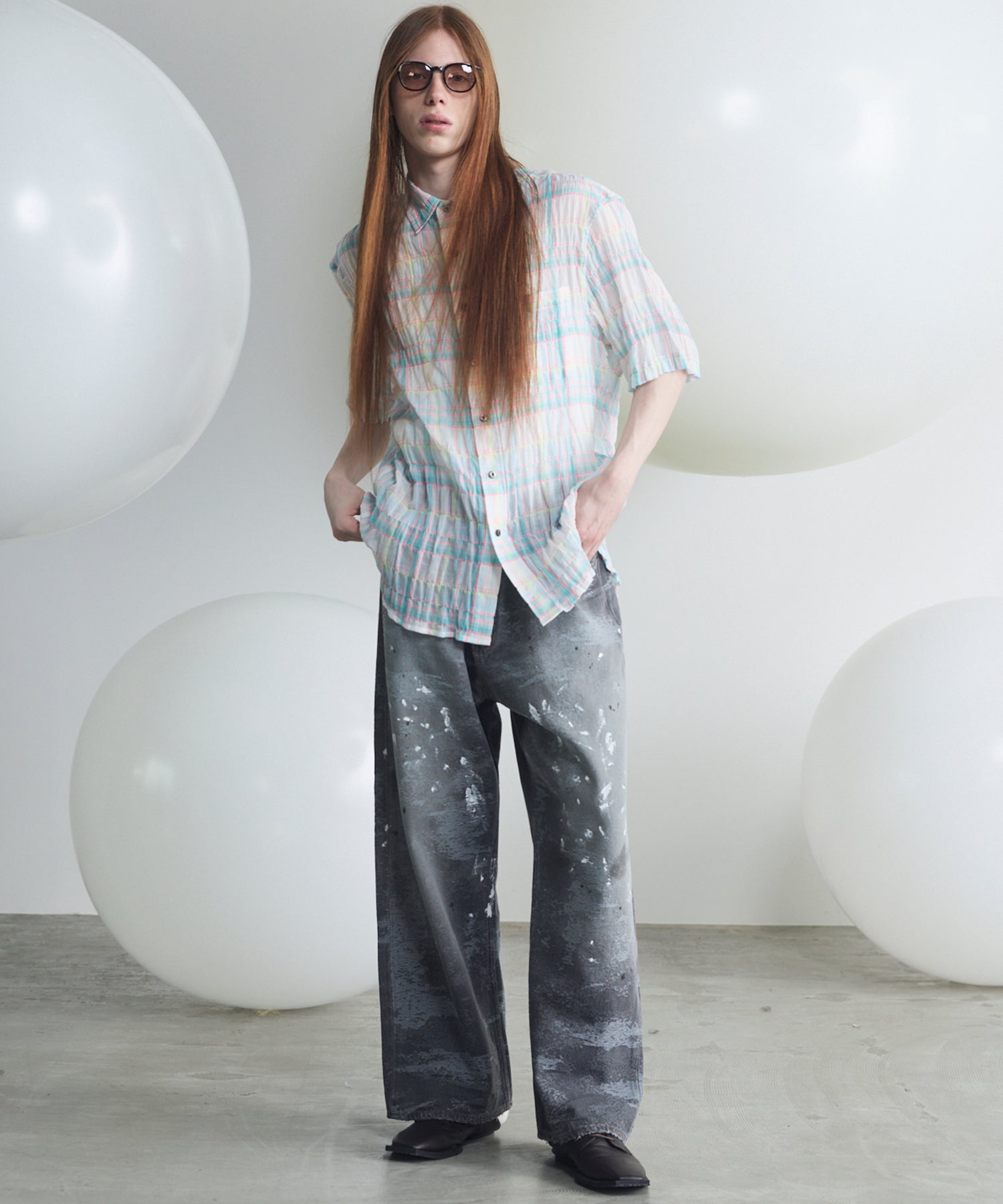 [Italian Dead Stock Fabric] Prime-Over Regular Collar Short Sleeve Shirt