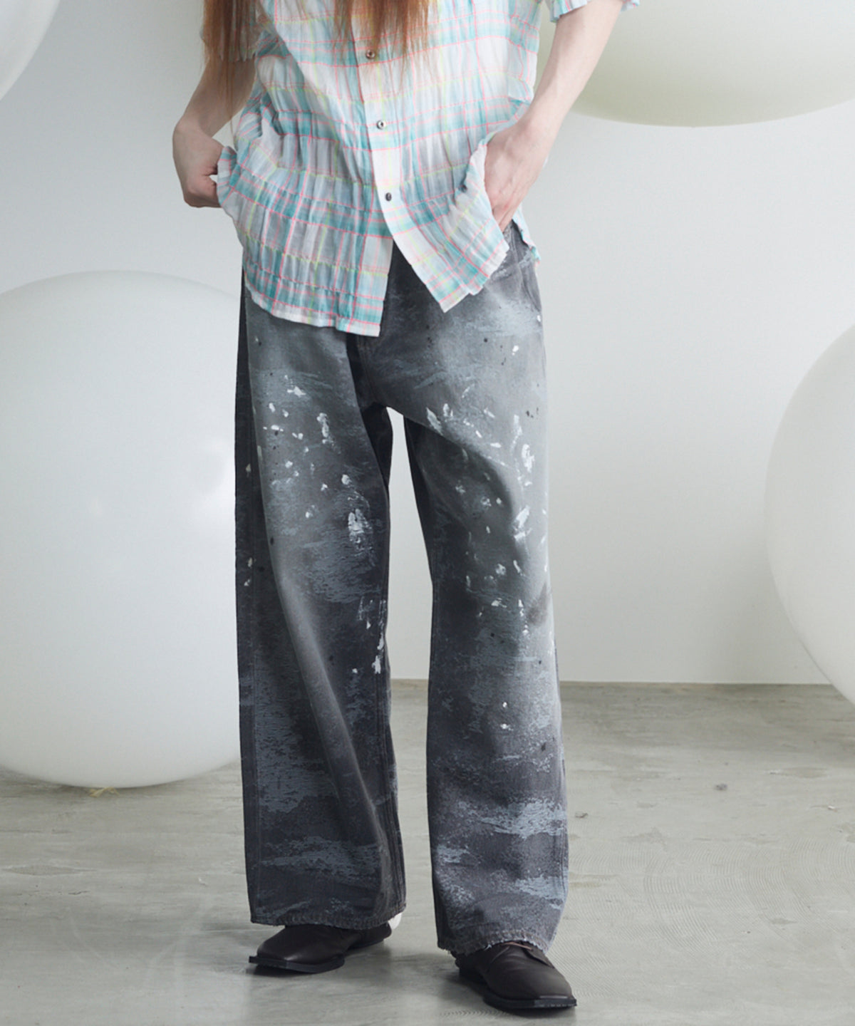 [26SS PRE-ORDER] Linen Mix Slab Side Big Pocket Prime-Wide Pants