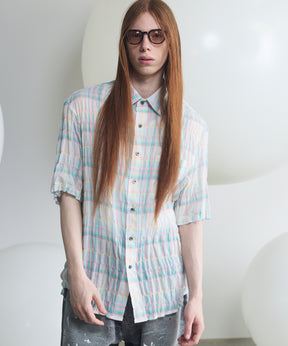 [Italian Dead Stock Fabric] Prime-Over Regular Collar Short Sleeve Shirt