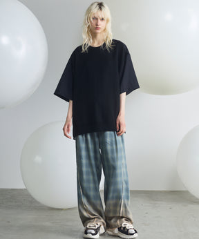 Destroy Damage Prime-Wide Ombre Check Relaxing Pants