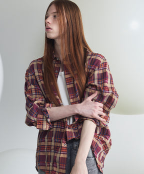 [Italian Dead Stock Fabric] Prime-Over Regular Collar Long Sleeve Shirt