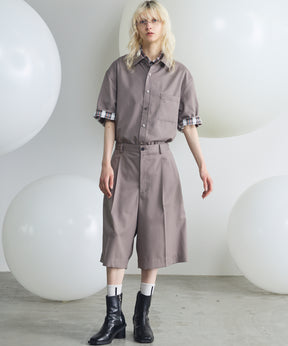 [Italian Dead Stock Fabric] Prime-Over Regular Collar Short Sleeve Shirt