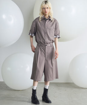NISHIKAWA KEORI Wool Mix Prime-Over Short Sleeve Shirt
