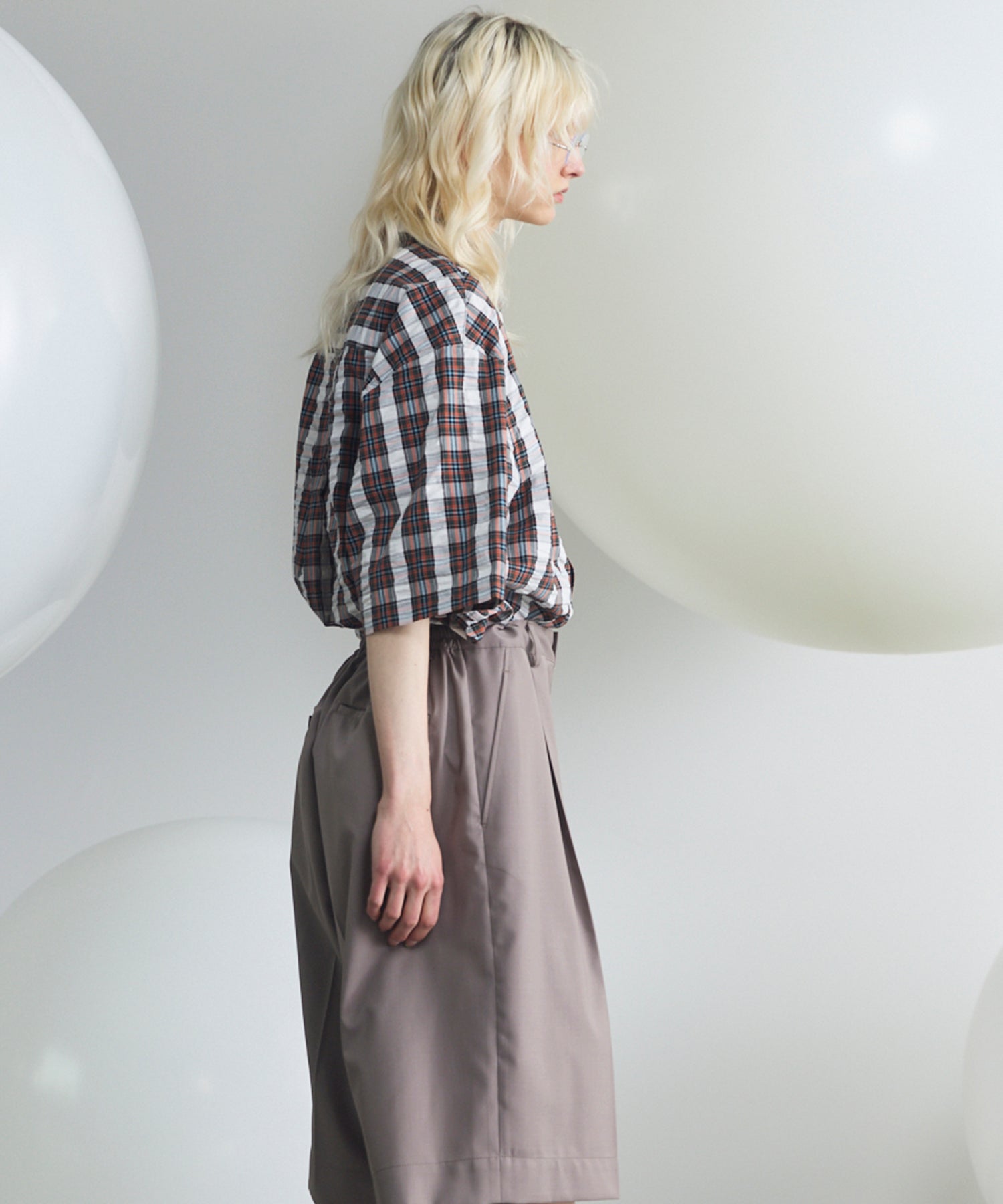 [Italian Dead Stock Fabric] Prime-Over Regular Collar Short Sleeve Shirt