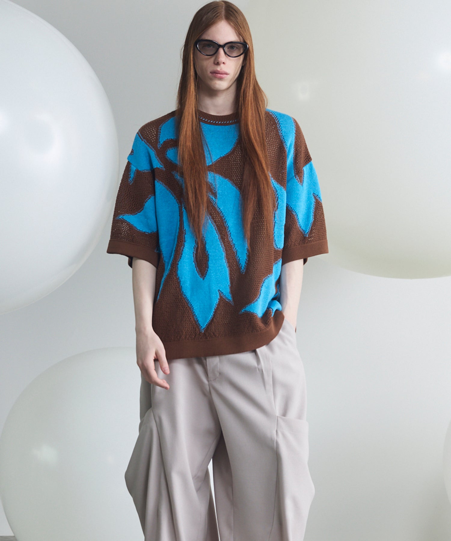Cotton Bulky Acrylic Blend Prime-Over Gradation Dyeing Knit