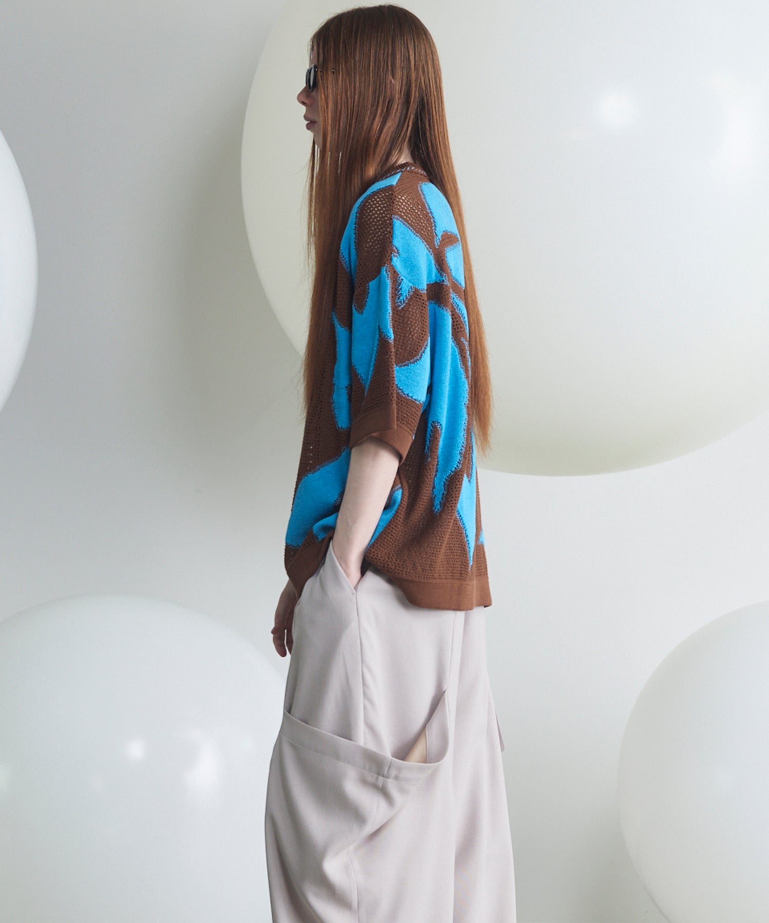Cotton Bulky Acrylic Blend Prime-Over Gradation Dyeing Knit