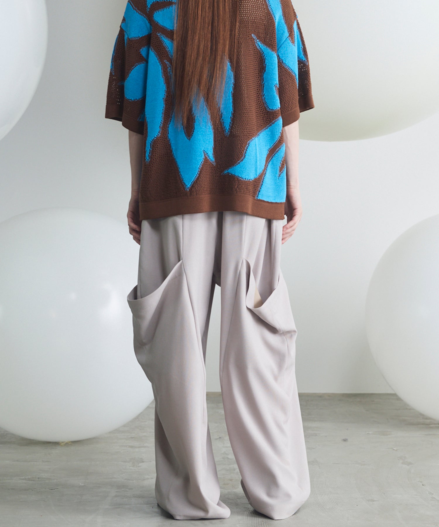 Linen Mix Slab Side Big Pocket Prime-Wide Pants