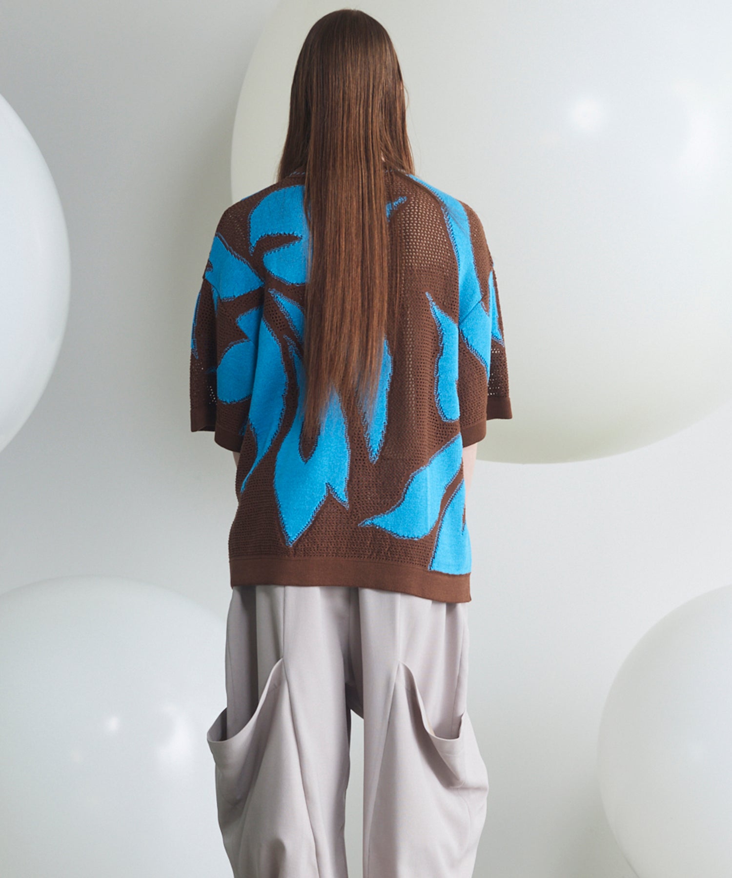 Cotton Bulky Acrylic Blend Prime-Over Gradation Dyeing Knit