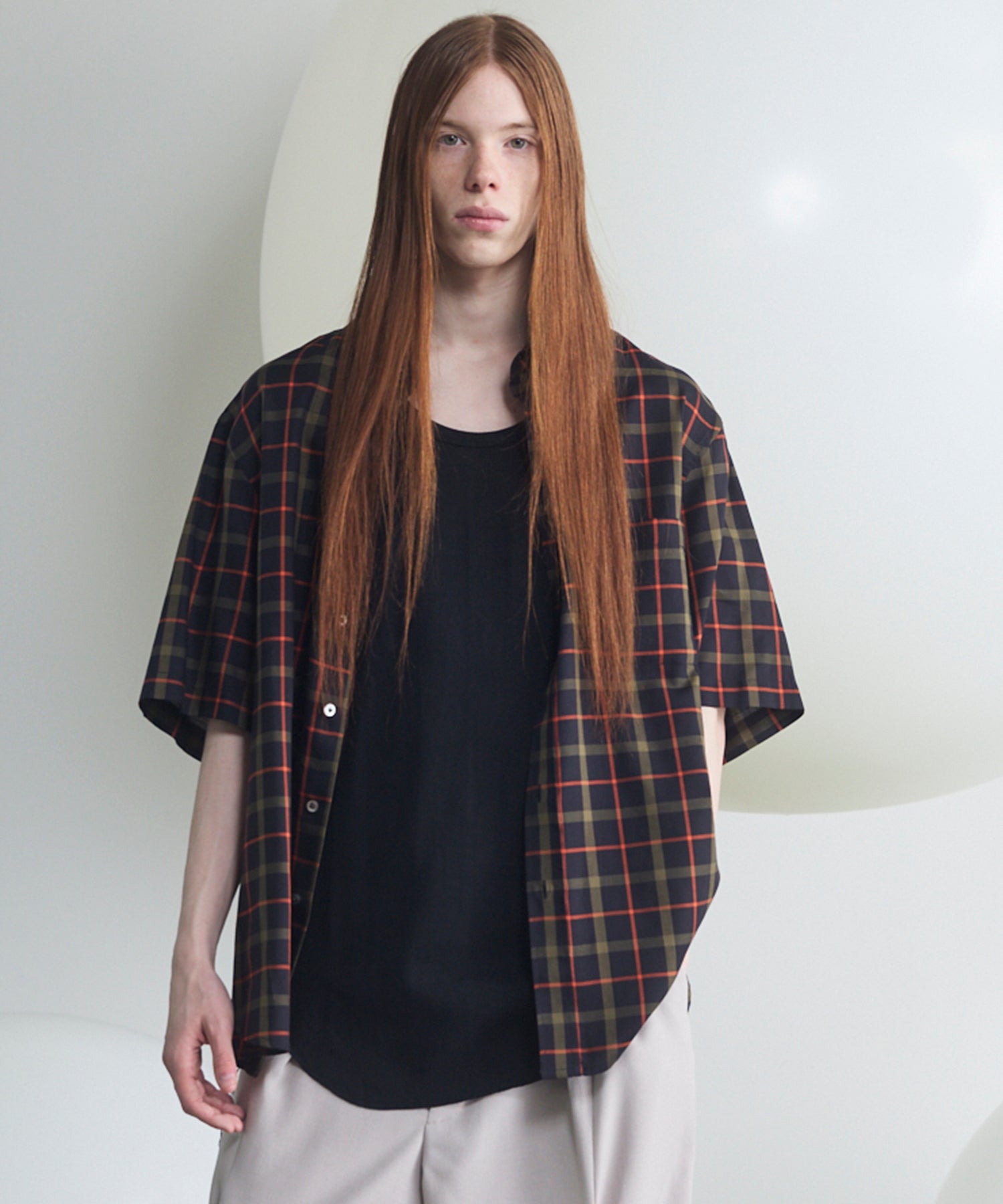 [Italian Dead Stock Fabric] Prime-Over Regular Collar Short Sleeve Shirt
