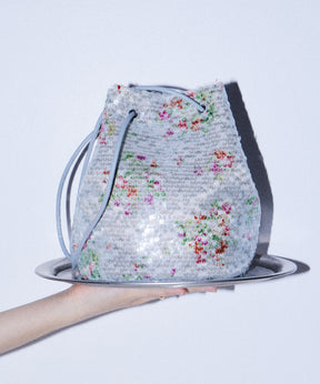 Flower Sequin Drawstring Bag