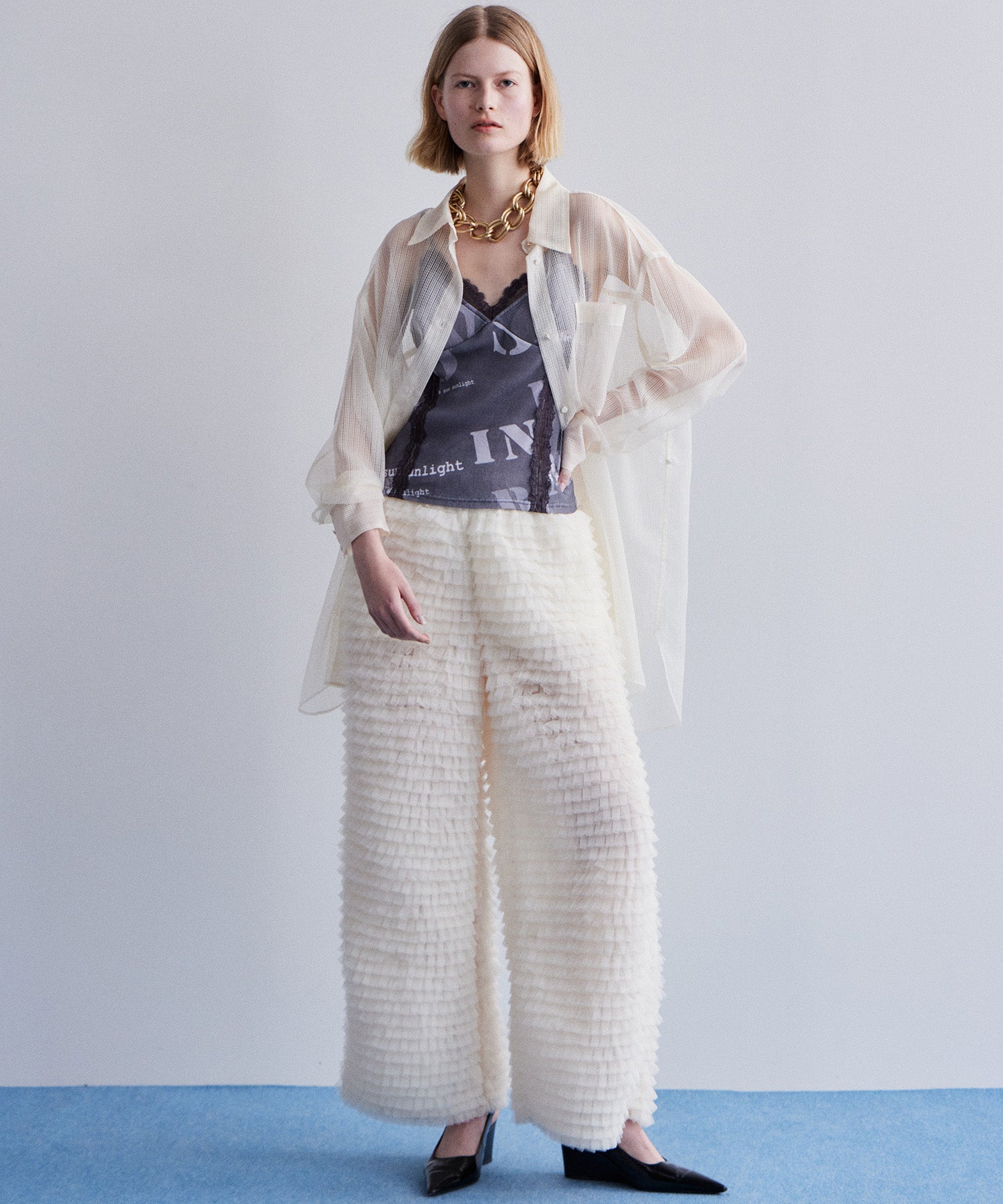 Tulle Tiered Easy Pants