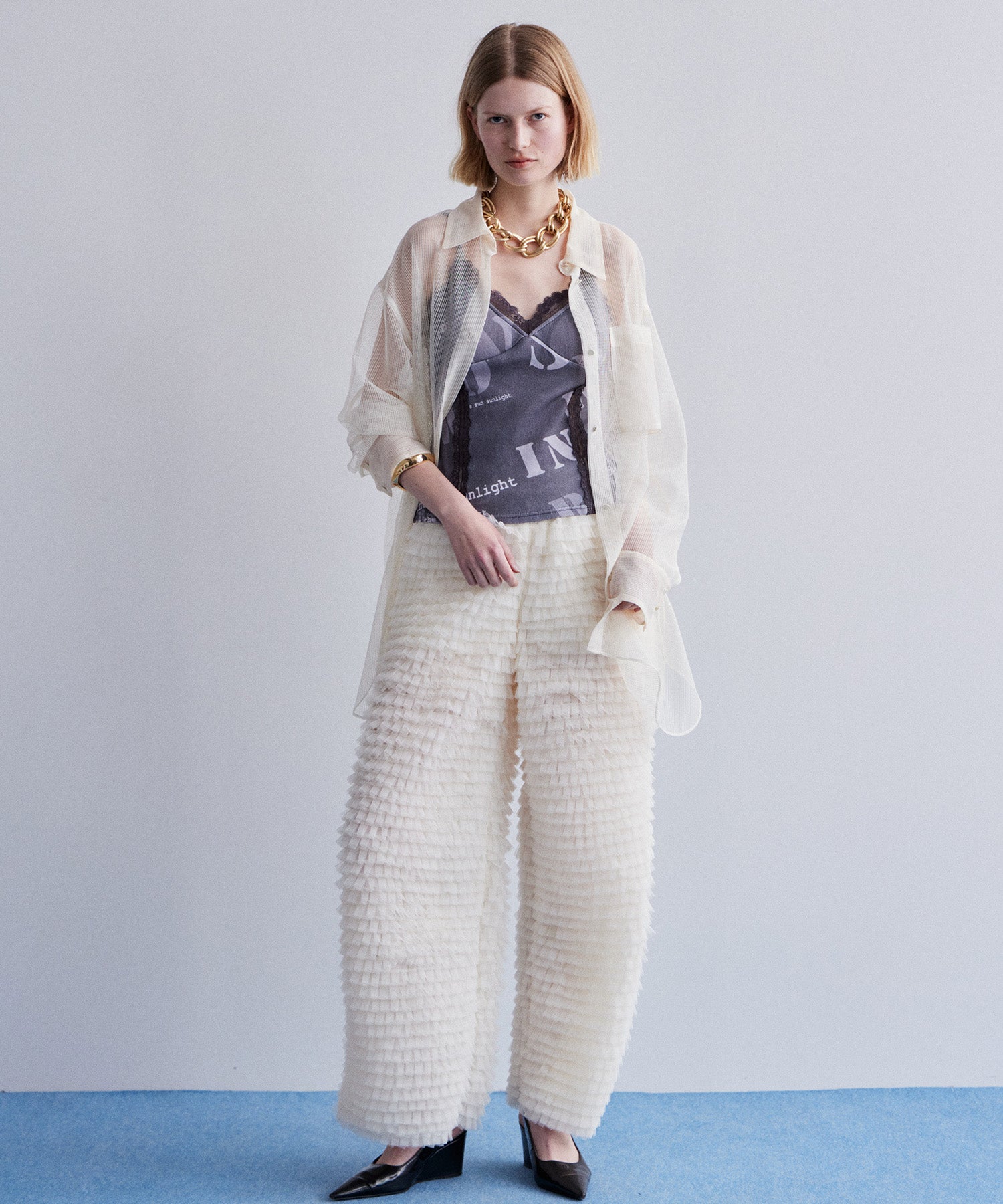 Tulle Tiered Easy Pants