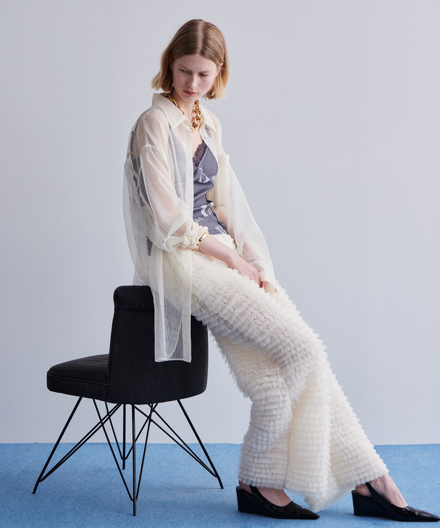 Tulle Tiered Easy Pants