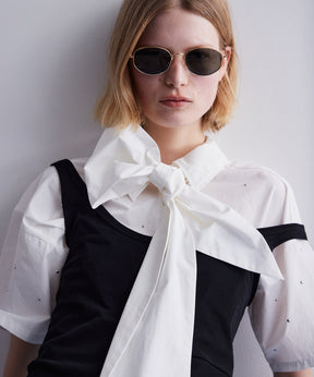 [2026Summer PRE-ORDER]Studded Half-Sleeve Bow Tie Shirt