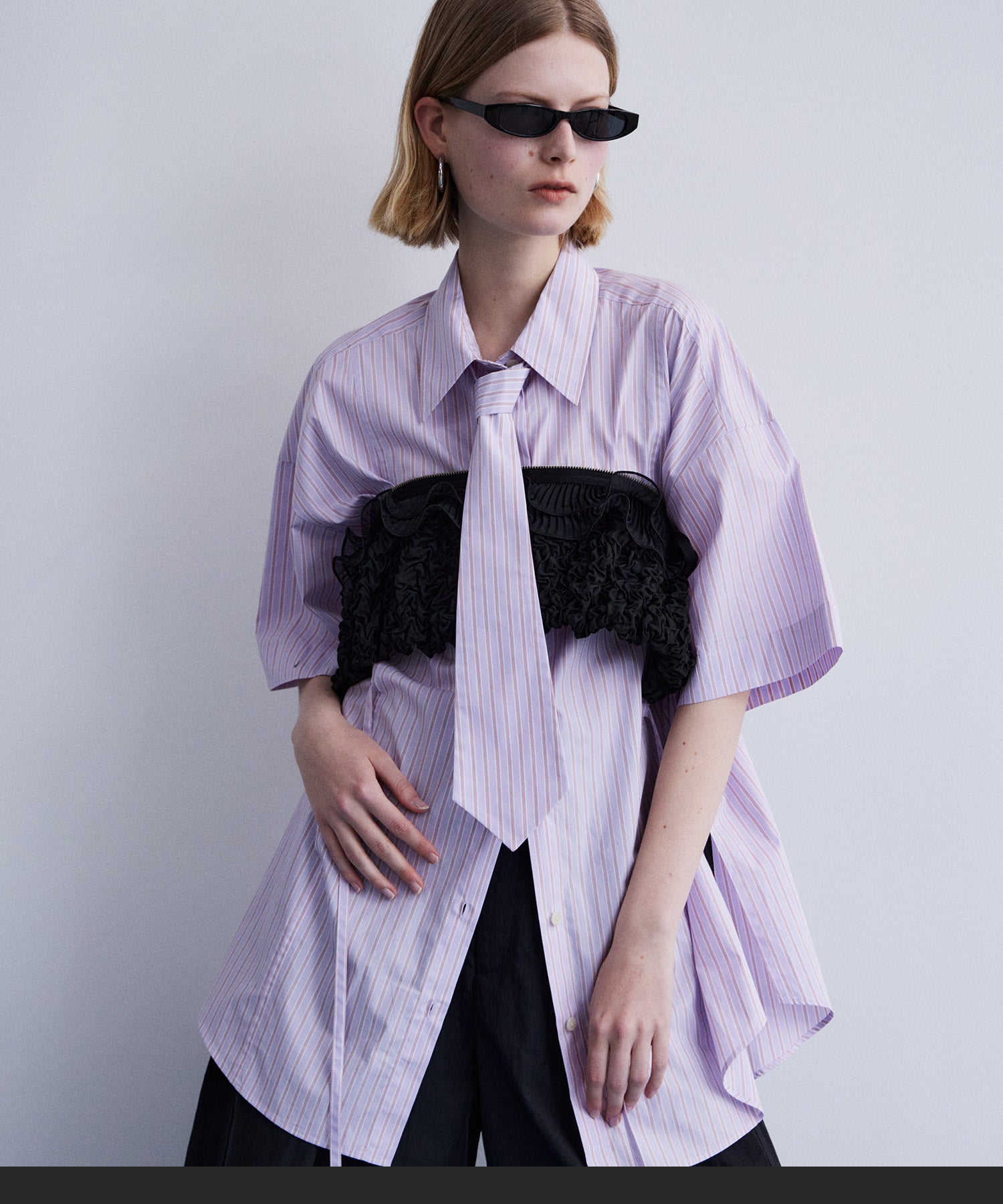 [2026Summer PRE-ORDER] Half-Sleeve Over Tie Shirt