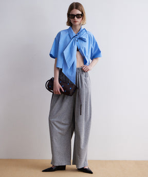 [2026Summer PRE-ORDER]Studded Half-Sleeve Bow Tie Shirt