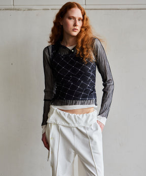 Three-Piece Sheer Polo Top