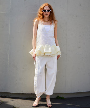 Button Slit Turn-Back Sweat Pants