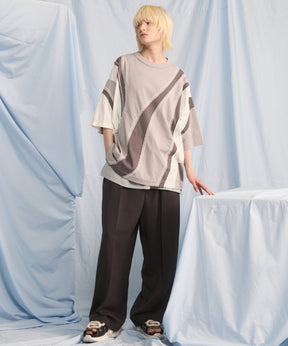 【26SS PRE-ORDER】Different Material Curve Switching Prime-Over Short-sleeved T-Shirt