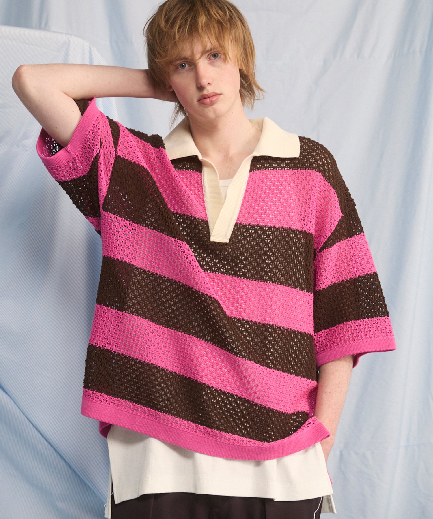 トップス orimi 24ss GLITTER KNIT POLO orimi 24ss GLITTER KNIT POLO 【公式通販】