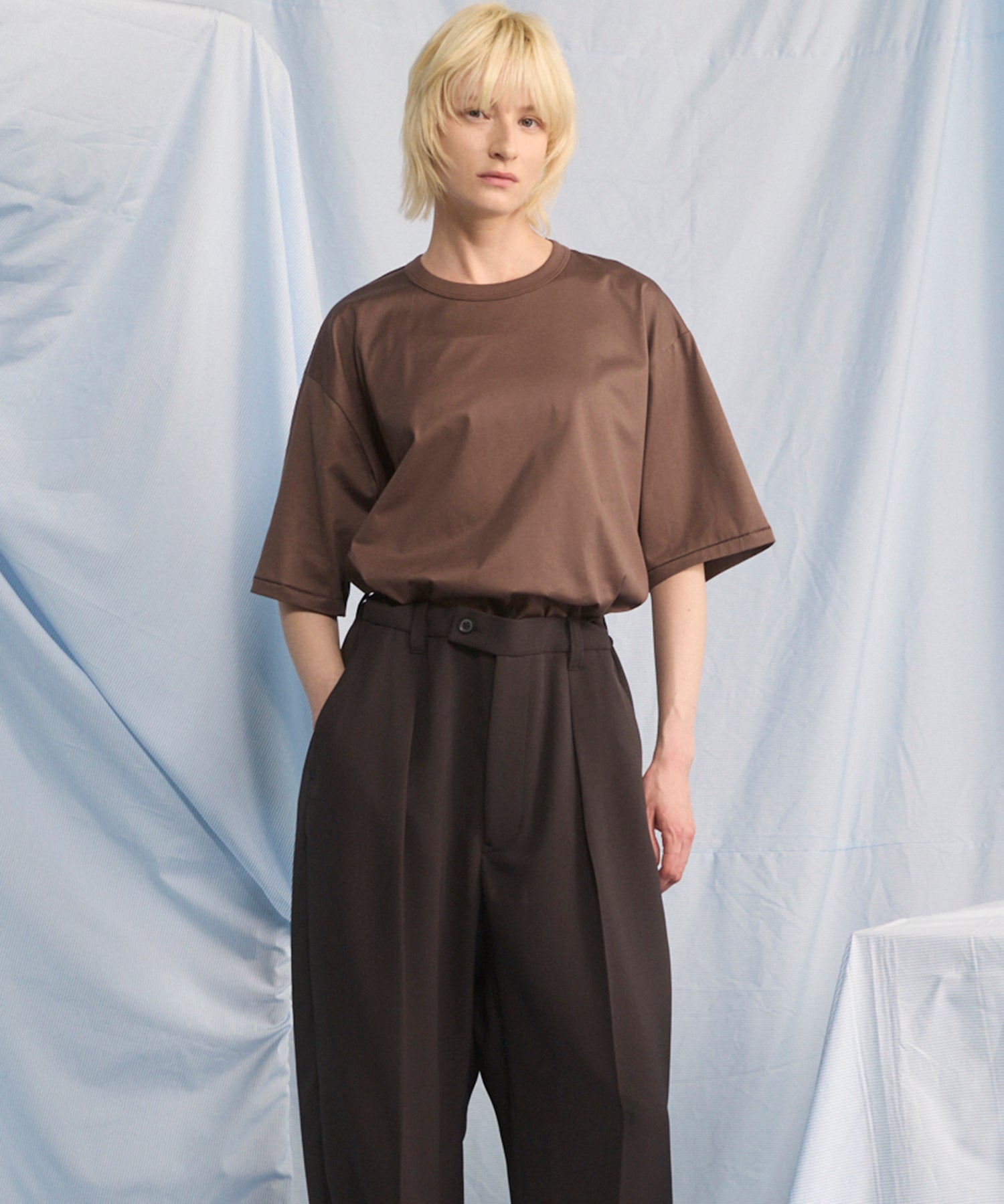 26SS PRE-ORDER】Suvin GIZA Cotton Regular-Over Short-sleeved T-shirt