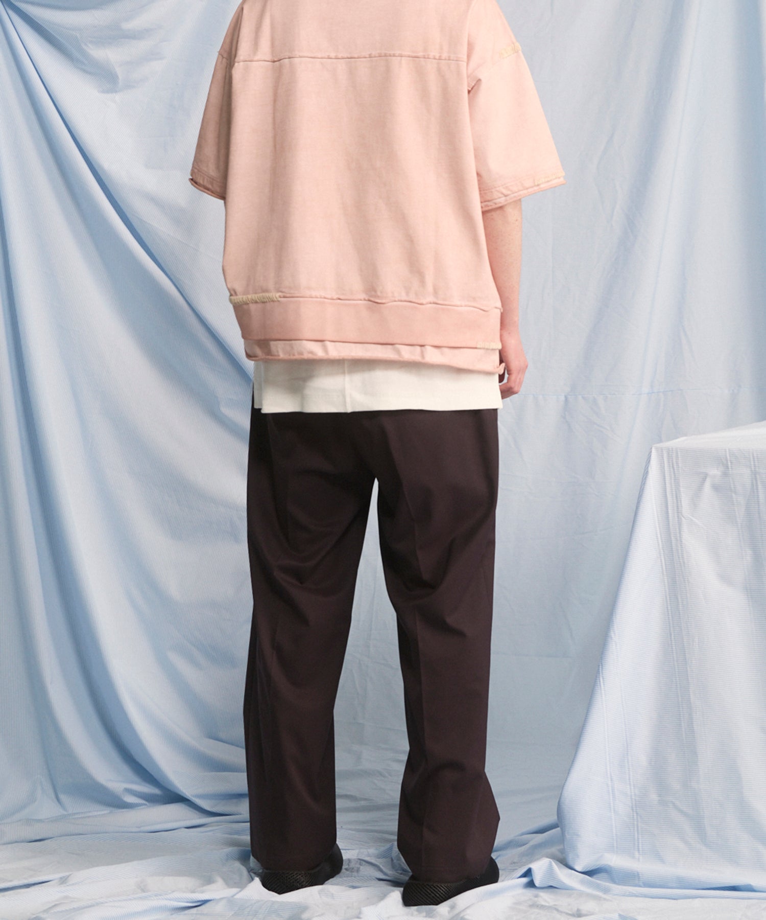 NISHIKAWA KEORI Wool Mix Gabardine Prime Wide One-Tuck Wide Pants