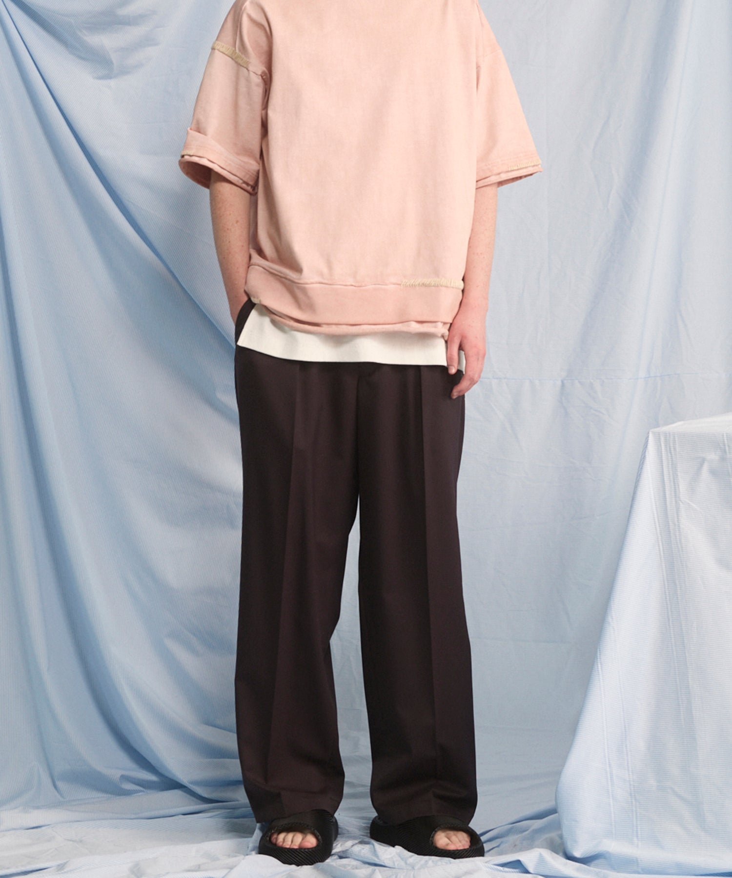 MAISON SPECIAL プライムワイド ワンタックパンツ NISHIKAWA KEORI Wool Mix Gabardine Prime Wide One-Tuck Wide Pants