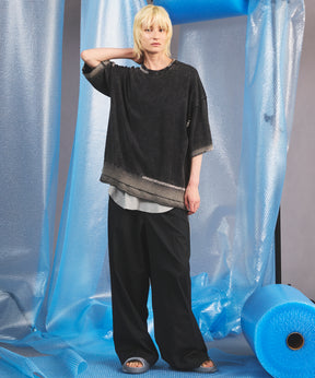 NISHIKAWA KEORI Wool Mix Gabardine Continuous Tow-Tuck Wide Pants