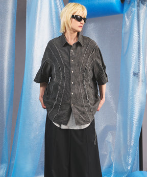 [26SS PRE-ORDER] Airy Striped Gabardine Prime-Over Short-sleeved Shirt