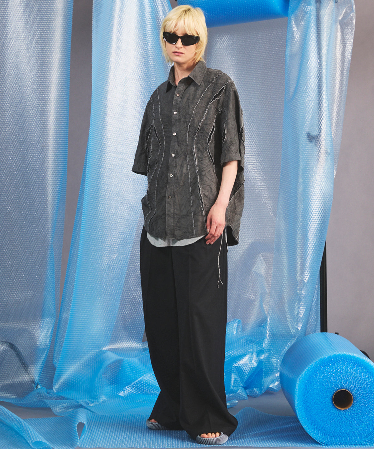 【26SS PRE-ORDER】Airy Striped Gabardine Prime-Over Short-sleeved Shirt