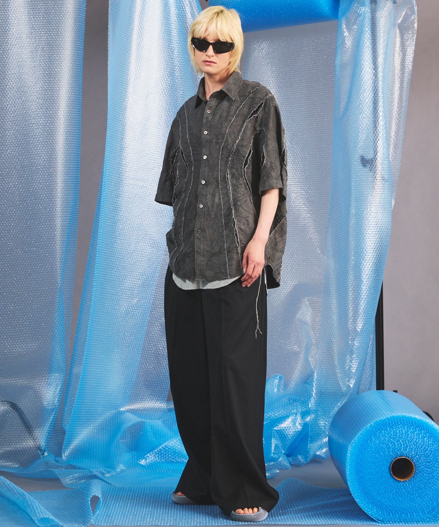 [26SS PRE-ORDER] Airy Striped Gabardine Prime-Over Short-sleeved Shirt