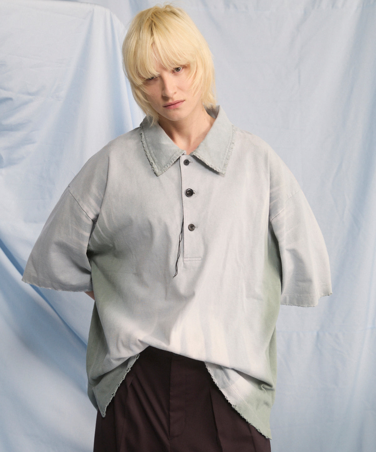 4 Colors Chambray Washable Wool Peaked Lapel Double Breasted Jacket