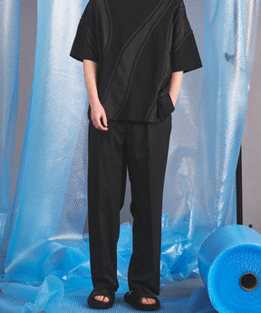 NISHIKAWA KEORI Wool Mix Gabardine Prime Wide One-Tuck Wide Pants