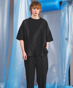 【26SS PRE-ORDER】Different Material Curve Switching Prime-Over Short-sleeved T-Shirt